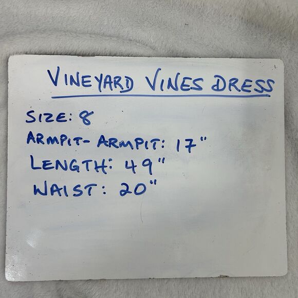 Vineyard Vines Palm Print Maxi Dress Sz 8 Blue Pink Strappy Tropical Boho Summer - Picture 14 of 14